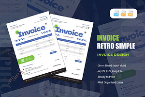 Retro Simple - Invoice, a Stationery Template by AQR Studio