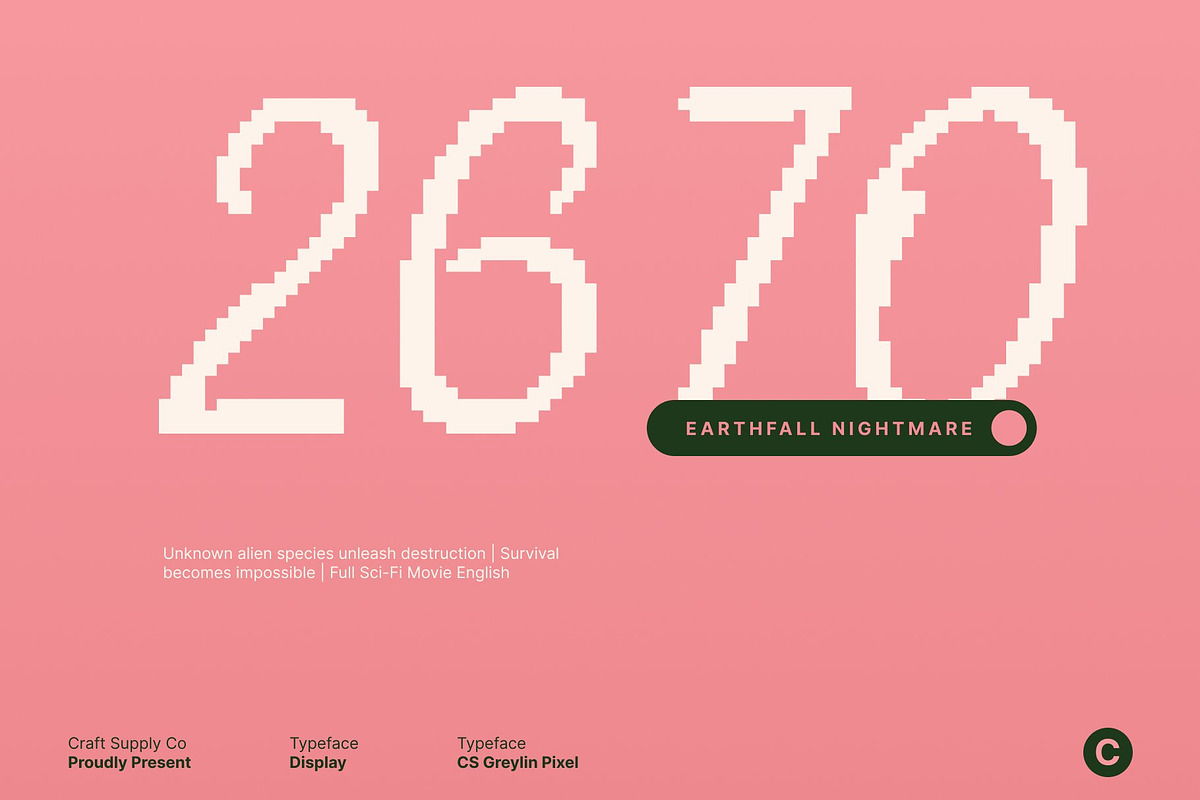 CS Greylin Pixel, a Script Font by Craft Supply Co. (Photo 4 of 8)