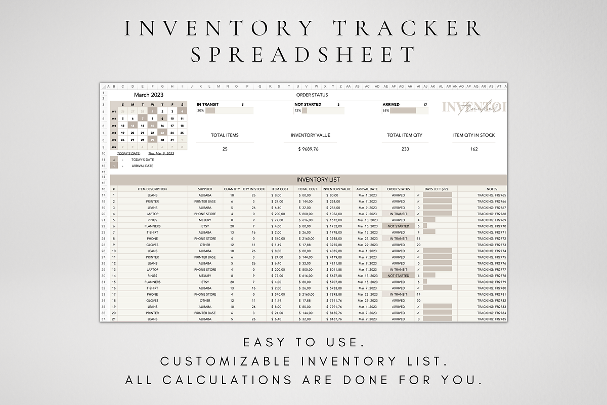 Mc Excel Inventory Tracker Template, a Templates & Theme by BRANDcontent