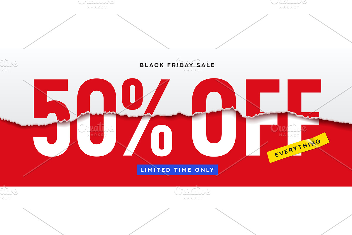 Discount offer for Black Friday Sale, an Object Illustration by Andrey Yaroslavtsev