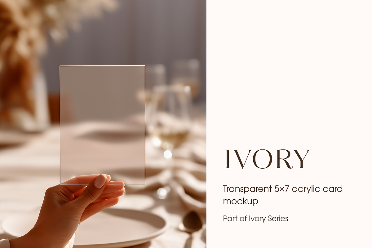 Transparent 5x7 Handheld Card Mockup, a Product Mockup by Serenefeeling (Photo 1 of 6)