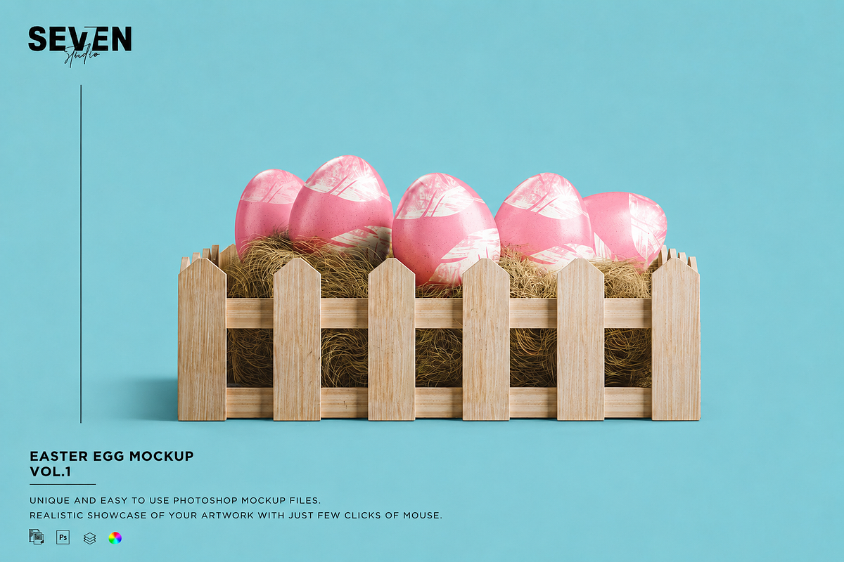 Happy Easter Mockup Template, an Advertising Mockup by Se٧enStudio (Photo 1 of 2)