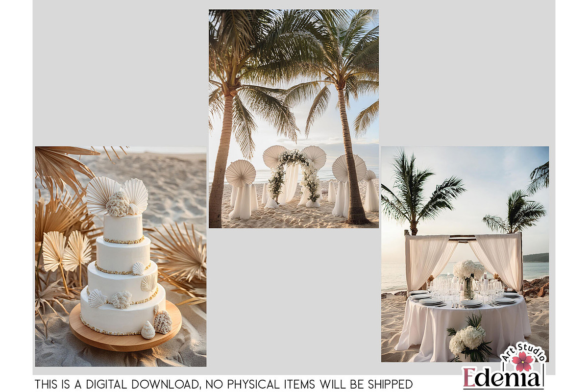 Beach Wedding Papers Sublimation, a Wallpaper Graphic by EdeniaArtStudio (Photo 9 of 15)