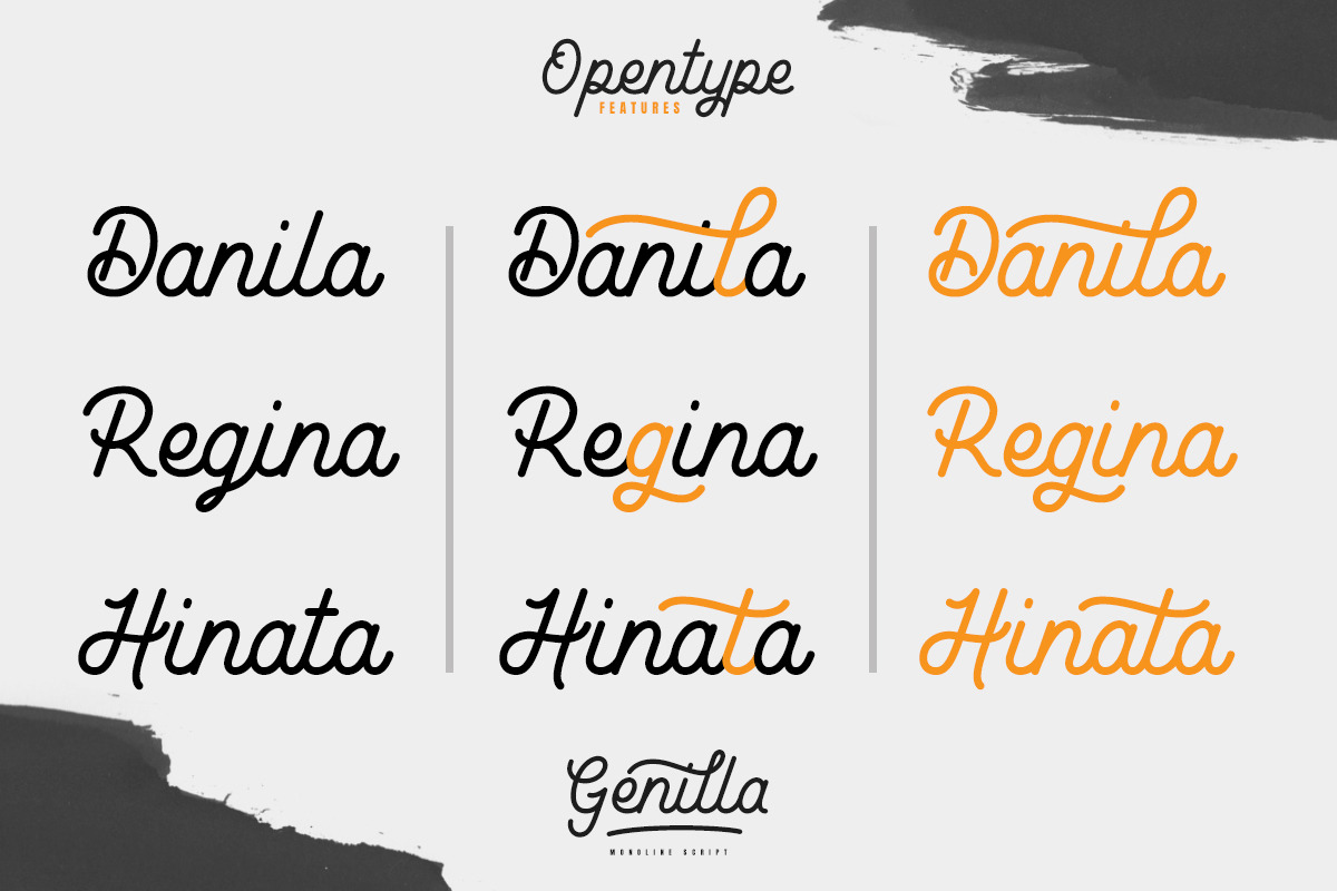 Genilla Monoline Script preview 6