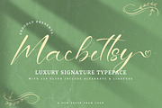 Macbettsy - Luxury Signature Font, a Script Font by Dhabee (Thumbnail 1 of 15)