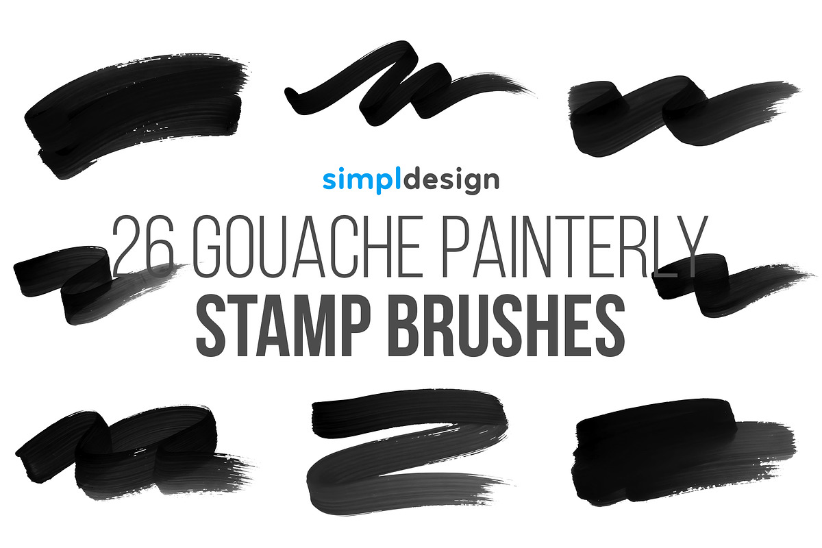 Painterly Gouache Photoshop Brushes, a Brush Add-On by SimplDesign (Photo 1 of 3)