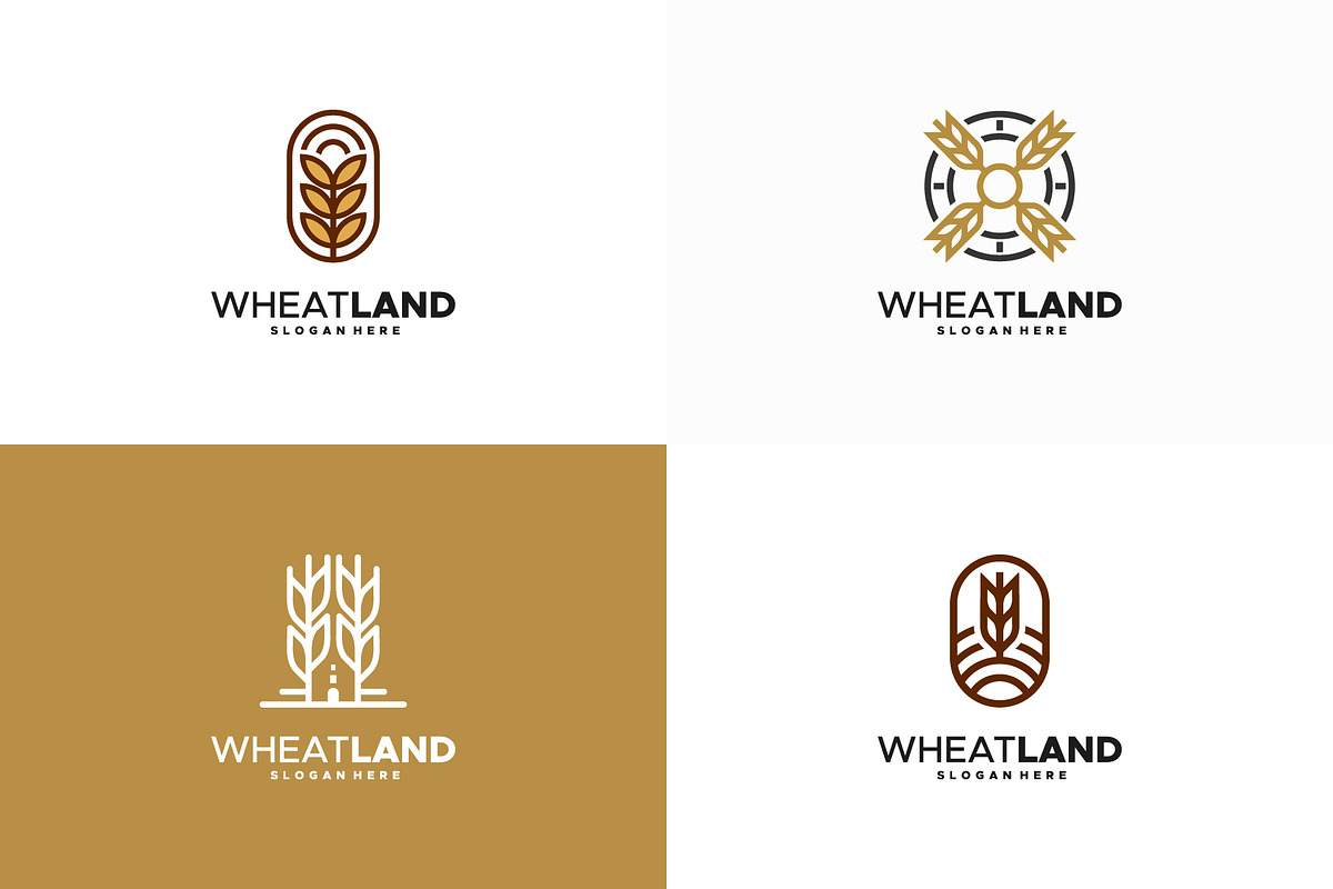 Set of Grain wheat field logo, a Branding & Logo Template by Lucky Creative (Photo 1 of 5)