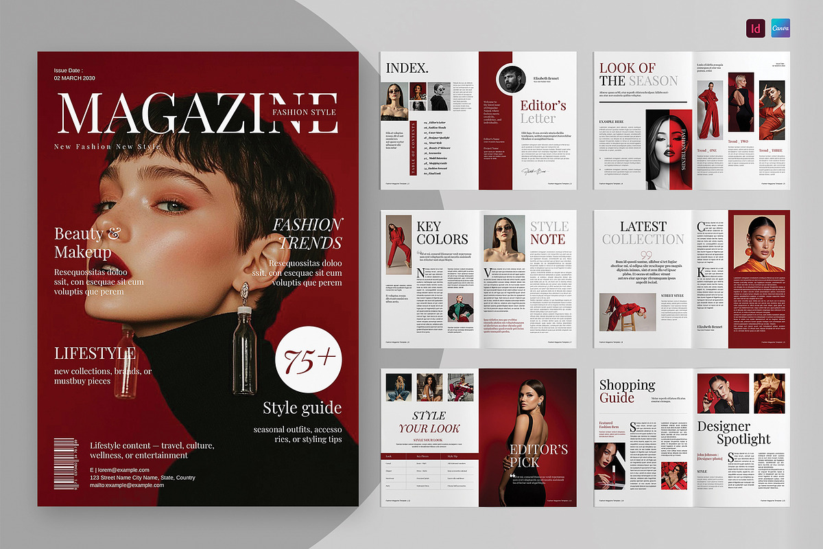 Fashion Magazine Template, a Magazine Template by Cleffon_Graphic_Studio (Photo 1 of 14)