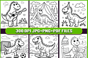 Friendly Dinosaur Coloring Book, an Animal Illustration by Ink Gallery (Thumbnail 2 of 5)