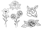 Floral tattoo stamps for procreate, a Brush Add-On by aivos (Thumbnail 6 of 9)