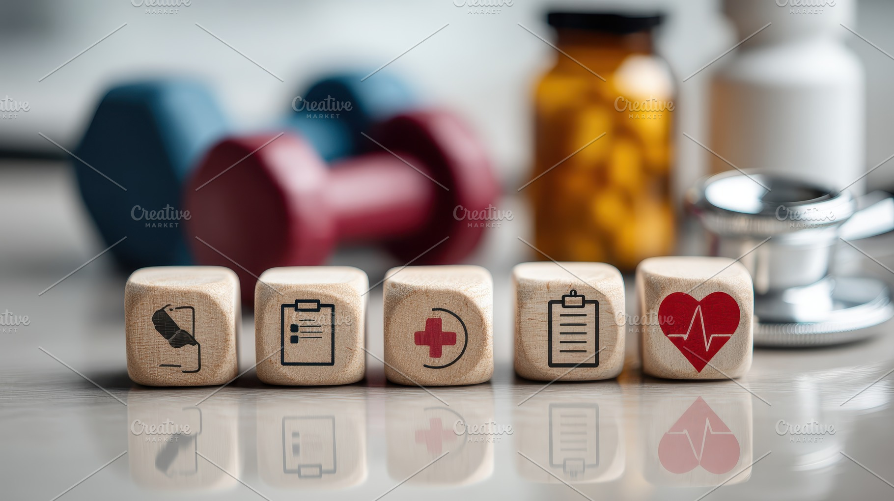 Wooden blocks healthcare wellness fi, a Photo by Pixeness Studio