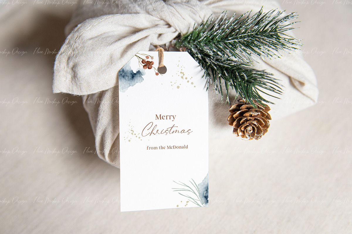 Christmas Gift Tag Mockup, a Product Mockup by ILoveMockupDesign (Photo 6 of 11)