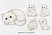 15 Bundle Watercolor Big Cat White, an Animal Illustration by Morspective (Thumbnail 7 of 8)