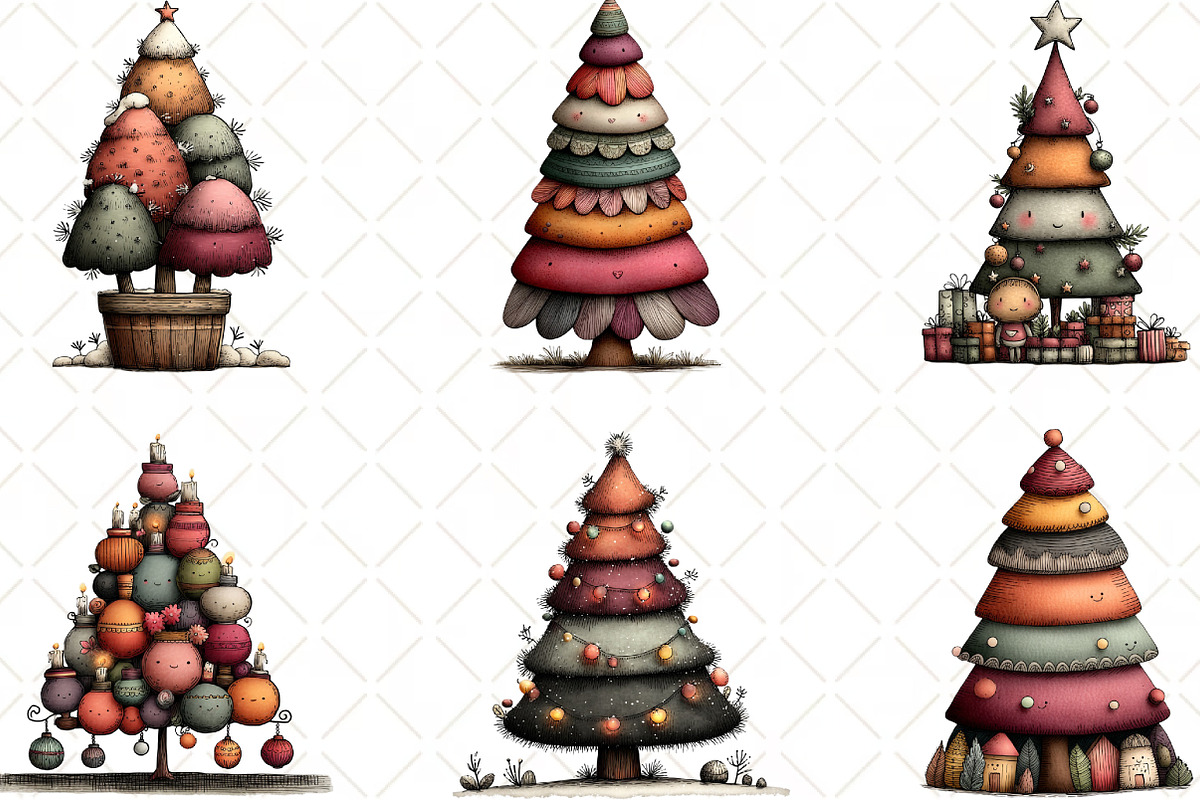 Christmas Tree Clipart, an Illustration by Black Bird Studio (Photo 3 of 6)
