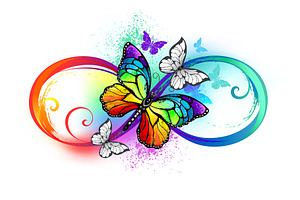 Bright Infinity Rainbow Butterfly