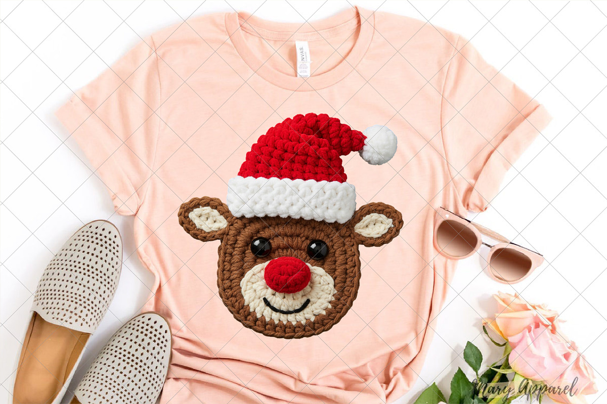 Crochet Rudolph Reindeer PNG, an Illustration by SinaCreation (Photo 2 of 7)