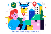 10 Drone Delivery Service Illustrati, a Work Illustration by denayunebgt (Thumbnail 4 of 4)