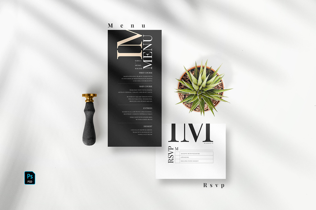 Modern Black Invitation Set, an Invitation Template by Azka Creative (Photo 3 of 5)