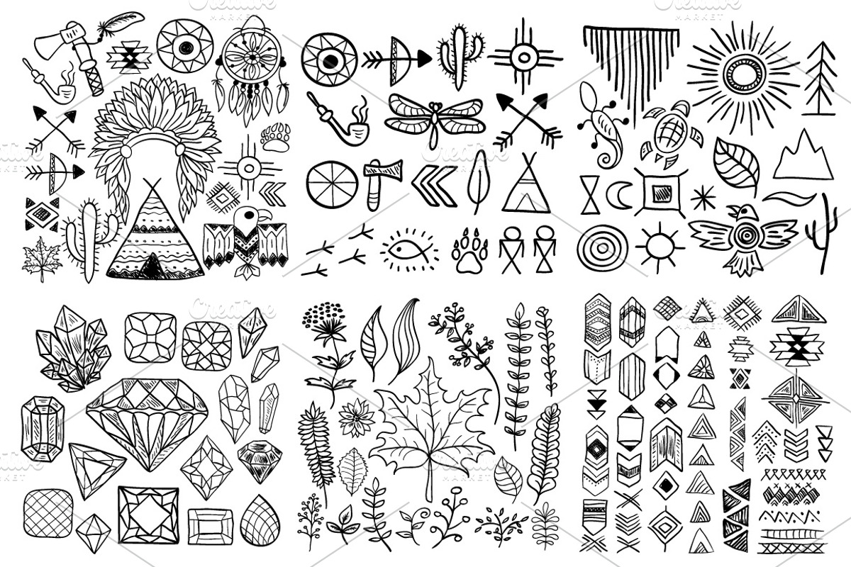 Native American Hand drawn Set, an Object Graphic by Lianella's Shop (Photo 2 of 3)
