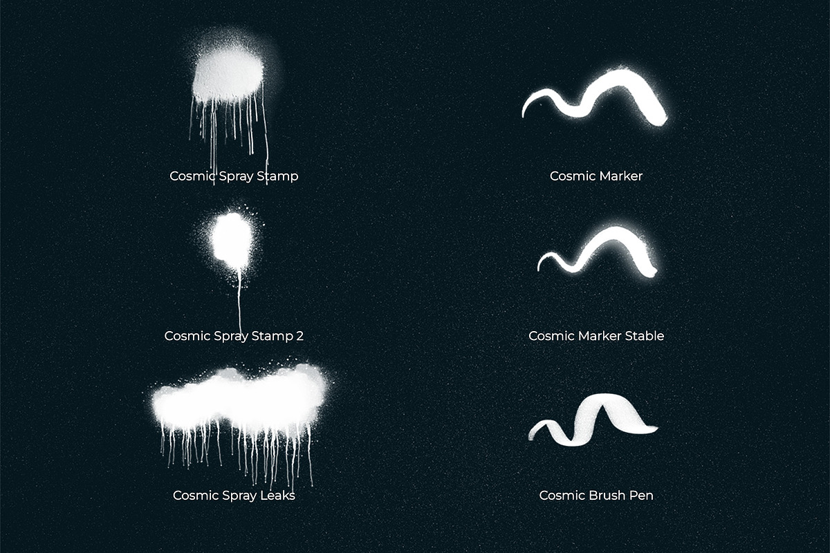 Cosmic spray and grain brushes set, a Brush Add-On by Tomasz Ostrowski Design (Photo 4 of 10)
