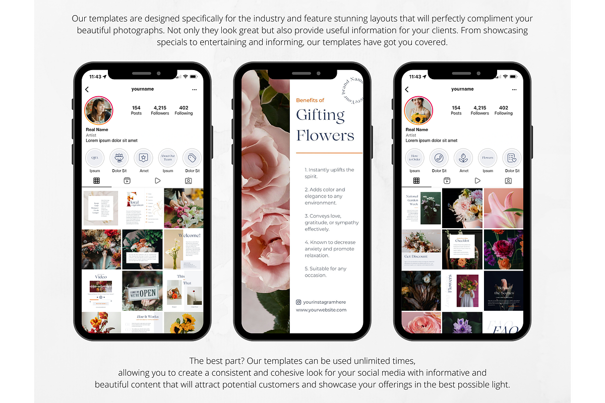 300 Floral Social Media BUNDLE, a Social Media Template by PatternLab. (Photo 8 of 9)