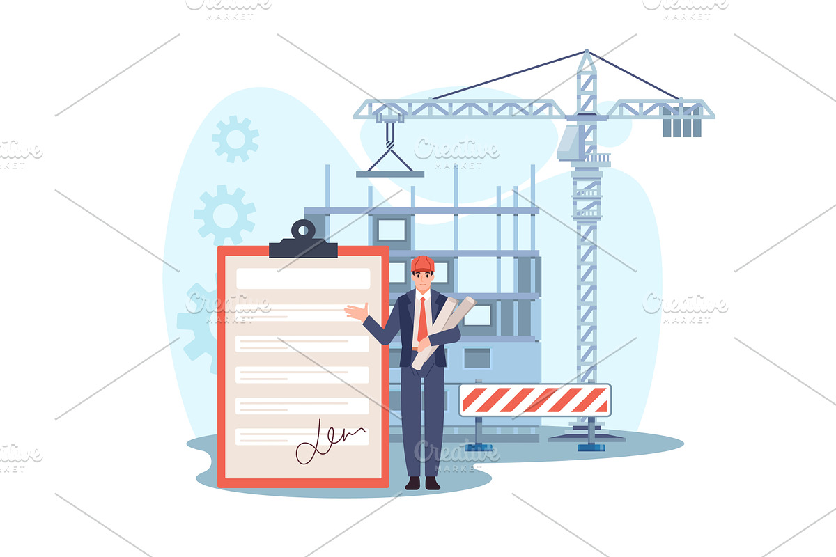 Building permits. Official approval, an Illustration by YummyBuum