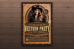 Western Party Flyer Template