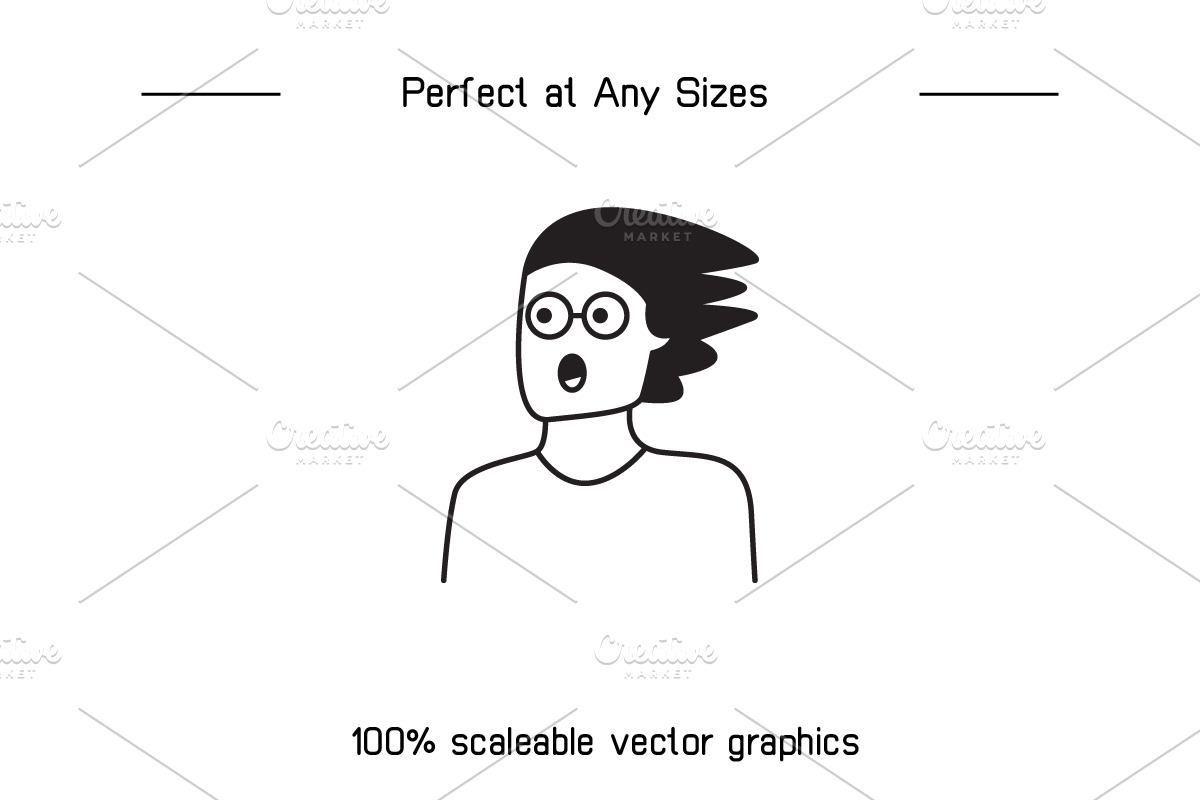 Human Face Avatars Illustration Set, a Person Illustration by Designfour (Photo 7 of 8)
