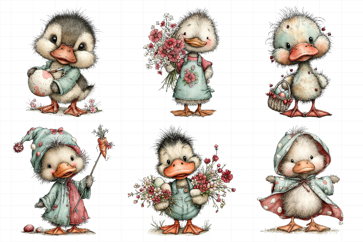 Whimsical Easter Duck Clipart Png, an Illustration by Daily.Designs (Photo 6 of 8)