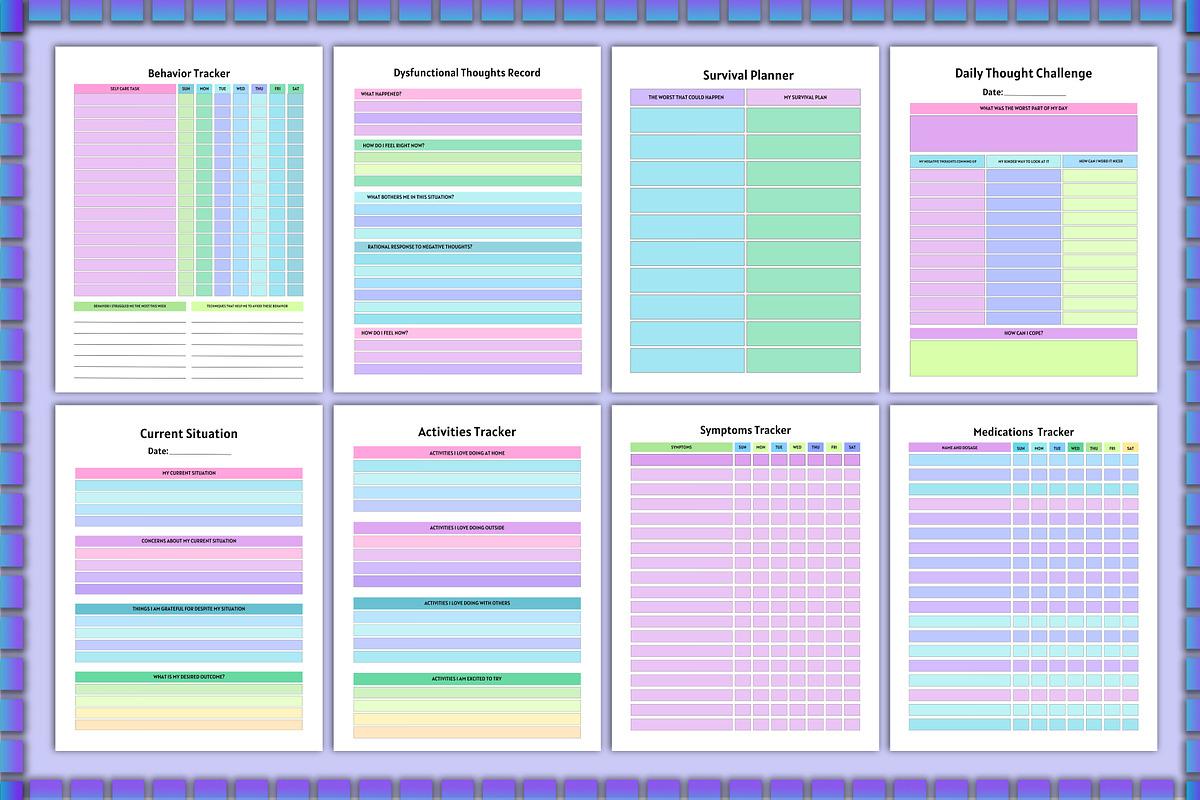 Premium Anxiety &Depression Workbook, a Stationery Template by Shumaya (Photo 4 of 8)
