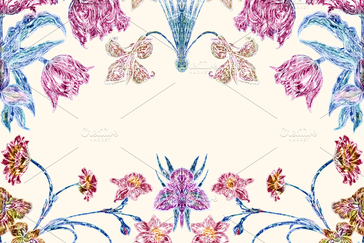 Modern Vintage floral pattern, a Pattern Graphic by YvY (Photo 2 of 7)