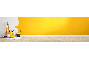 A room being painted with bright, an Illustration by Sergey Kotenev