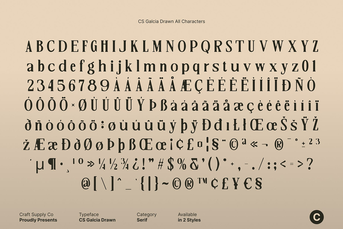 CS Galcia Drawn, a Serif Font by Craft Supply Co. (Photo 8 of 8)