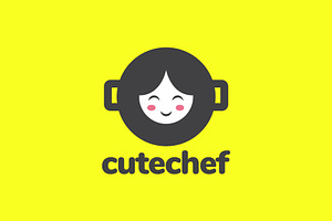 girl portrait cute chef cooking logo, a Branding & Logo Template by devastd