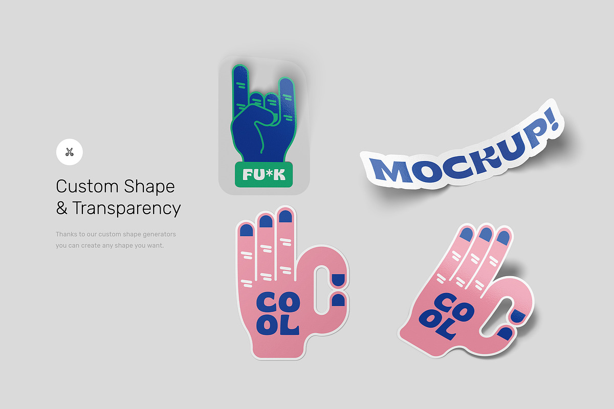 Sticker Mockups - Shape Generator, an Advertising Mockup by Mr.Mockup™ (Photo 4 of 10)