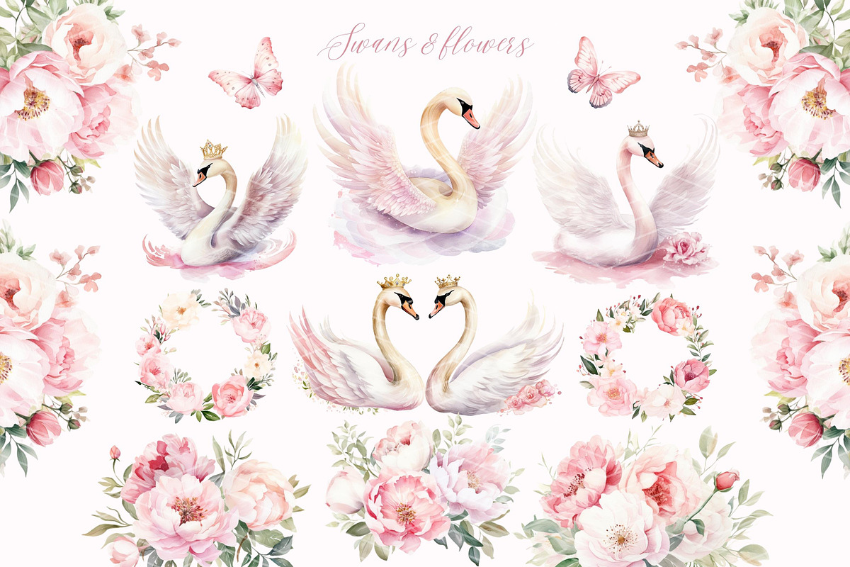 Ballerina Clipart Bundle, Swan Lake, a Person Illustration by ClipArtCharm (Photo 3 of 4)