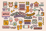Work-From-Home Sticker Pack, an Illustration by Creativity Bucketlist (Thumbnail 1 of 6)