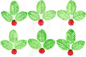 Strawberry Watercolour Pattern