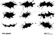 Black ink splash. 61 images, a Decorative Illustration by Handmadefont (Thumbnail 6 of 13)