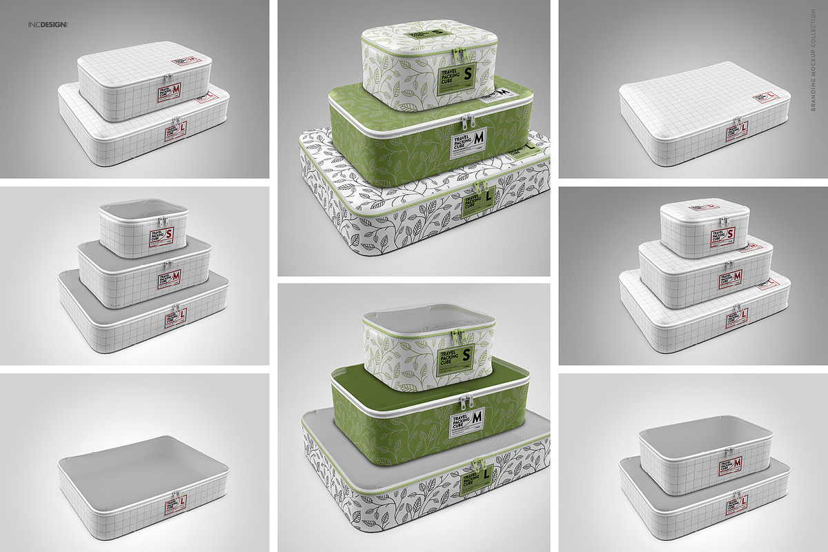 Travel Packing Cubes Mockup, a Packaging Mockup by INCDesign (Photo 2 of 6)