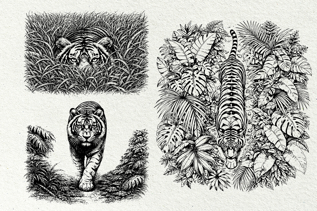 Jungle Tiger SVG Graphics, an Animal Illustration by DENIDigitalArtSudio (Photo 7 of 8)