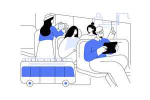 Bus tour isolated cartoon vector, an Illustration by Visual Generation