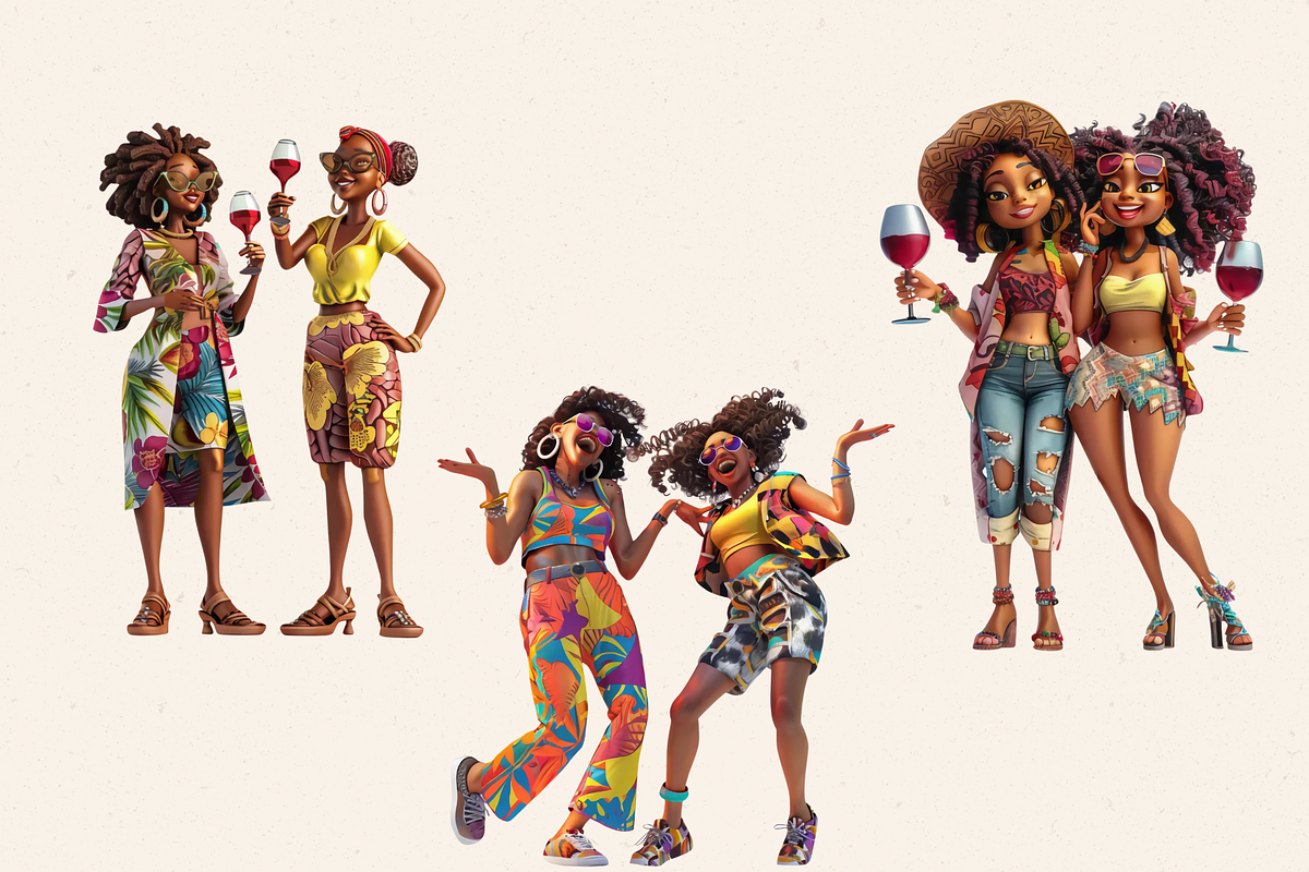 BEST FRIENDS CLIPART PACK, a Person Illustration by Daring Digies (Photo 3 of 7)