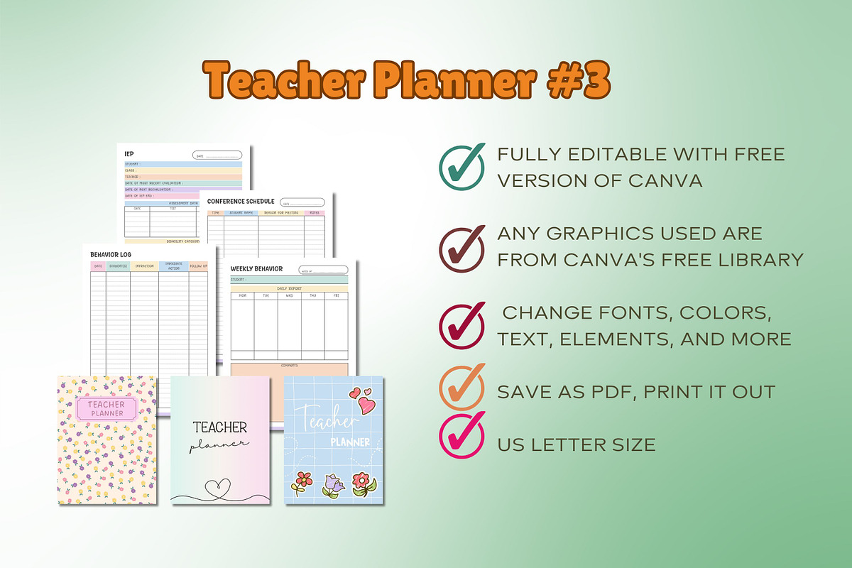 Teacher Planner #3 - Canva Template, a Templates & Theme by Adalin Shop (Photo 14 of 16)
