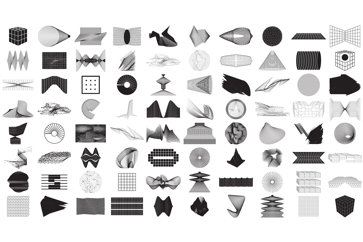 80 Vector Abstract Shapes Vol.2, an Object Graphic by Vanzyst