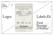 Food Logos & Packaging Kit Vol. 01, a Branding & Logo Template by @designartboard (Thumbnail 1 of 28)