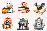 Halloween Reading Clipart, an Illustration by CreationArt (Thumbnail 6 of 9)