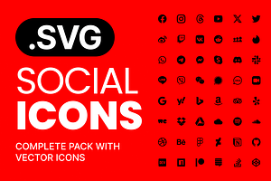 Social Media Icons Vector SVG, a Solid Icon by Design Bits