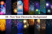 Happy New Year Fireworks Background, a Decorative Illustration by Digital Studio (Thumbnail 1 of 3)