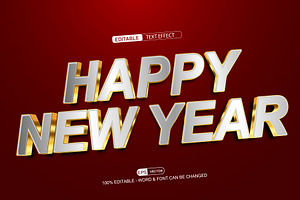 Happy New Year Vector 3D Editable